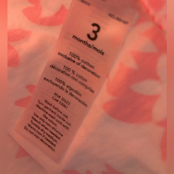 Carter’s Floral Print Sundress and diaper cover, pink/white, 3M - Picture 3 of 6